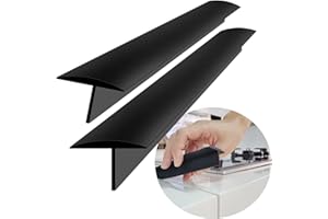 MOFASON Stove Counter Gap Cover, Extra Long 30" Silicone Kitchen Gap Filler (for 3-25mm Gap), 4/5 Deep Insert Tab, One Size Fit 21&25 Countertop(Set of 2, Black)
