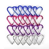 GOGO 24 PCS Aluminum Heart Carabiners in Assorted Colors Size 2