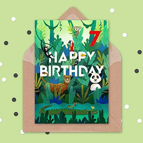 Wee Blue Coo Jungle Animals Boys 7th Birthday Card, Age 7, 17.5 x 12.5 cm - Image 4