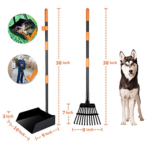 TNELTUEB Extra Large Metal Pooper Scooper, Dog Poop Scoopers Tray and