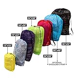 SGT KNOTS Mesh Bag USA Made (Small, Medium, or Large) 550 Paracord Drawstring Bag - Ventilated Washable Reusable Stuff Sack for Laundry, Gym Clothes, Swimming, Camping - (14 Colors)