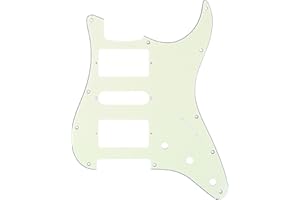 Musiclily Pro 11 Hole HSH Guitar Pickguard Scratch Plate for Fender US/Mexico Standard Stratocaster Strat ST Modern Style, 3Ply Ivory