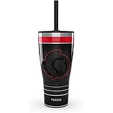 Tervis Traveler NHL Ottawa Senators - Night Game Triple Walled Insulated Tumbler Travel Cup Keeps Drinks Cold & Hot, 30oz with Straw Lid, Stainless Steel