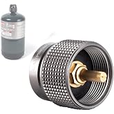 CAMPINGMOON Small Propane to Butane Adapter, Input: 16oz/1Lb small Propane Canister, Output: EN417 Lindal Valve Z22 (Silver)