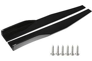 2PCs Universal Car Body Styling Side Skirt Rocker Splitters Diffuser Winglet Wings Bumper Kit Black