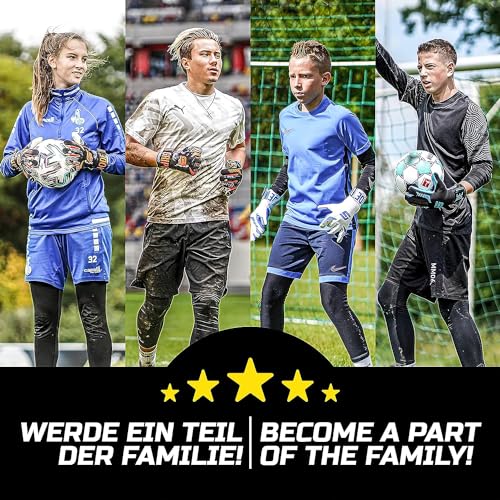 GRIPMODE Blackout Hybrid All Weather Griptec® Latex Coated Goalkeeper Gloves Football Goalkeeper Gloves for Kids, Youth and Adults, Size 7-11