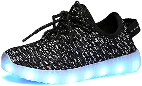 AjayR Light Up Shoes-Flashing Sneakers LED Shoes Black Luminous Light Shoes With Rechargeable 7 Models LED Light Sport Shoes For Boys Girls Light Up Trainers