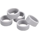 MECCANIXITY Silicone Rubber Bands Rings Non-slip 1" Grey for Wrapping Paper, Cord Wraps, Bundle 5pcs