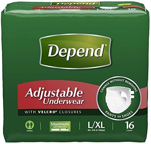 Depend Adjustable Underwear, Maximum Absorbency, L/XL, 16 count Woman
