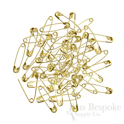 1000 Medium-Sized Safety Pins for Crafts and Fashion, Gold Color