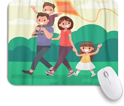 Amazon Miscery マウスパッド カラフルな公園の幸せな家族が屋外で散歩し カイトを起動します 高級感 おしゃれ 防水 端ステッチ 耐久性が良い 滑らかな表面 滑り止めゴム底 24cmxcm Miscery マウスパッド 通販