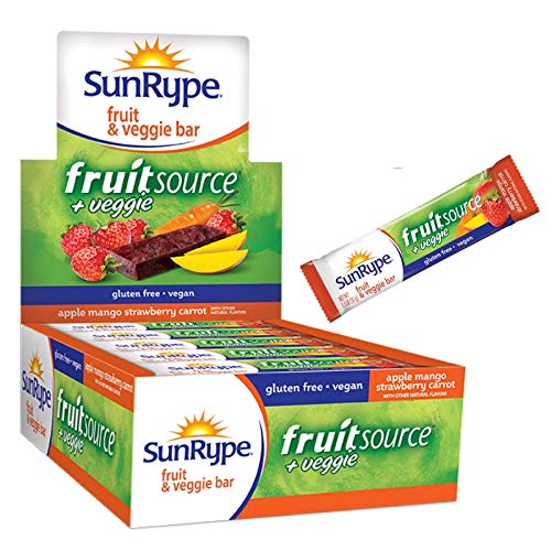 SunRype Fruit Bar, Apple + Mango Strawberry Carrot Fruitsource (Case of