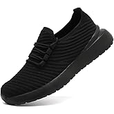 GLYGML Running Shoes for Women Slip on Casual Walking Tennis Sneakers Non Slip Breathable Lightweight Mesh Workout Gym Hiking Sports Trainers All_Black Size US 8.5