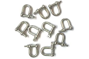 jingyi Stainless Steel Mini D Shaped Bow Shackle, 3mm, Silver Color,for Paracord Jewelry, Marine Tackle-10 Pcs