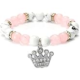 SOPIFY To My Daughter/Granddaughter Bracelet Self Care Bracelets Crown Gifts and Message Card Beaded Bracelet Natural Stone Bracelets for Women Girls