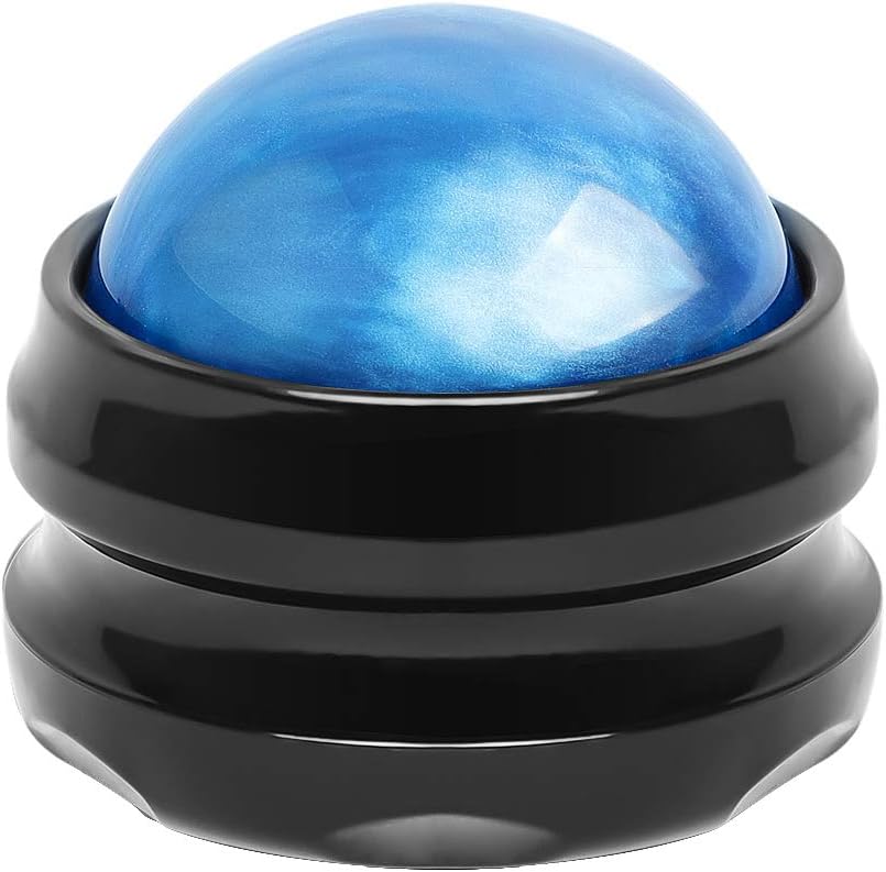 Massage Ball, WOVTE Manual Roller Massager, Self Massage Tool for Sore Muscles, Shoulders, Neck, Back, Foot, Body, Deep Tissue, Trigger Point, Muscle Knots, Yoga and Myofascial Release (Blue): Health & Personal Care