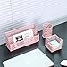 Delifox Office Suppliers 5 Piece Desktop Organizer Set Desk Accessories - Letter Tray, Mail Sorter, Sticky Note Holder, Pen Cup and Magazine Holder, Light Pink