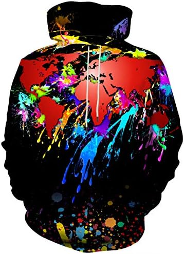 Unisex 3D Novelty Hoodies for Men Women Cool Graphic Pullover Sweatshirts with Pockets