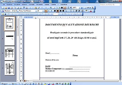 Modello Documento Valutazione Rischi Procedure Standardizzate Bar Amazon It Software