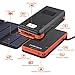 Solar Power Bank Wireless Solar Charger 20000mAh,POWOBEST Waterproof Portable External Battery with 3 Foldable Solar Panels,Flashlight,IPX5,Dual 5V/2.1A USB Ports,for Smartphones, Tables etc (Orange)