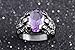 Huanhuan Men's Hot Oval Cut Huge Purple Amethyst CZ Black Gold Plated Rings Gift Size 7 to 13
