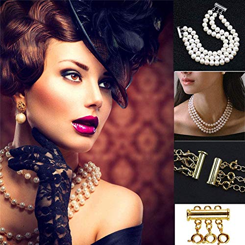 8 Pieces 4 Size Slide Clasp Lock for Layered Necklace Bracelet Connector Slide Tube