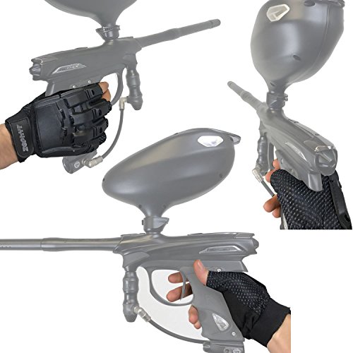 Zephyr Tactical Half-Finger Paintball and Airsoft Gloves - Black - Small/Medium - Thumbnail 5