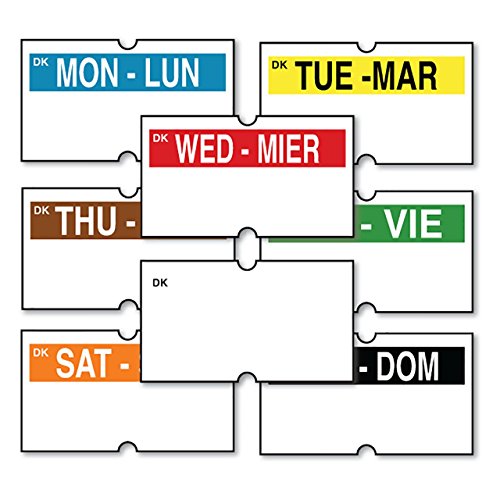 DayMark IT110410 DuraMark Date Coder Permanent Label, Day-Of-The-Week with Blank Kit for DM3 SpeedyMark 10 1-Line Marking Gun (Pack of 8 Rolls)