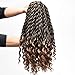 FQNing 14inch 8packs Goddess Locs Crochet Hair Light Weight Soft Wavy Curly Ombre Faux Locs Synthetic Brading hair extensions #1B/27