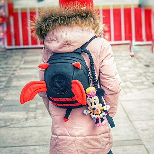 VIPERADE Anti-Lost Devil Wings Kids Walking Safety Backpack, Baby Safety Walking Harness Reins with Leash, 2-in-1 Safety Travel Outdoor Kids Mini Bag Toddler Strap Backpack (Black Red) - Thumbnail 6