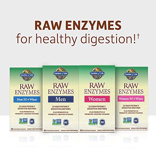 Garden of Life 22 Digestive Enzymes for Men with Bromelain, Papain