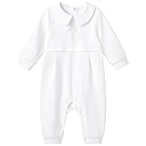 pureborn Baby Boys Baptism Romper Organic Cotton