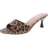 Women's Kitten Heel Mules Open Toe One Band Pump Slip On Sandals