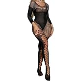 CZSABXY Womens Lace Jumpsuit For Women One Piece Fishnet Bodysuit Full Body Stockings Rave Outfits Club Outfits