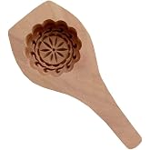 Killer's Instinct Outdoors Carved Round Wooden Mould Press Mooncake Mold Middle Eastern Cookie &amp; Cake Mold 2-1/2" Diameter 1/2" Depth Maamoul Cookie Spoon