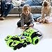 YITOOK Pull Back Vehicles,【Upgraded Version】 3 in 1 Air Pull Back Car Toys Friction Powered Vehicles Include 2 Motocycles with Fun Lights & Sounds Gifts for Children Kids Boys Girls (Green)