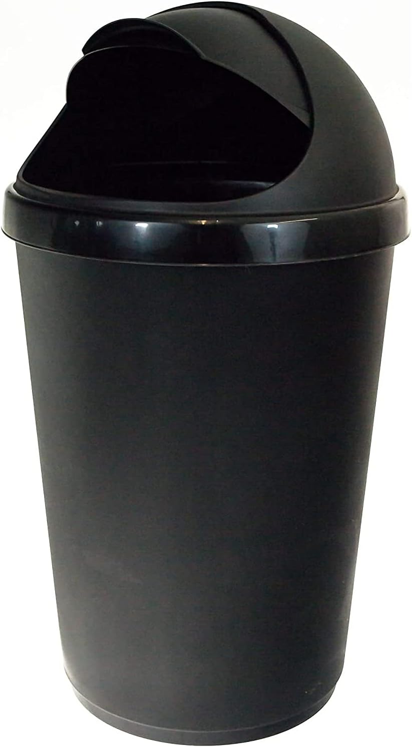 Easy Shopping 50L Bullet Bin Plastic Waste Paper Dustbin with Flap Lid