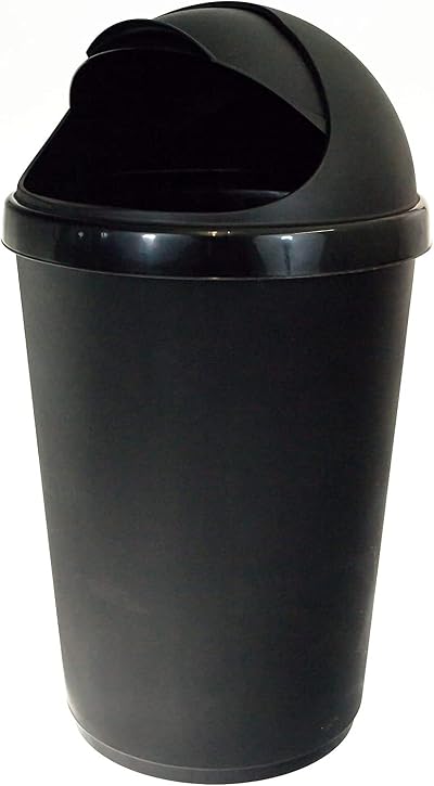 Easy Shopping 50L Bullet Bin Plastic Waste Paper Dustbin with Flap Lid