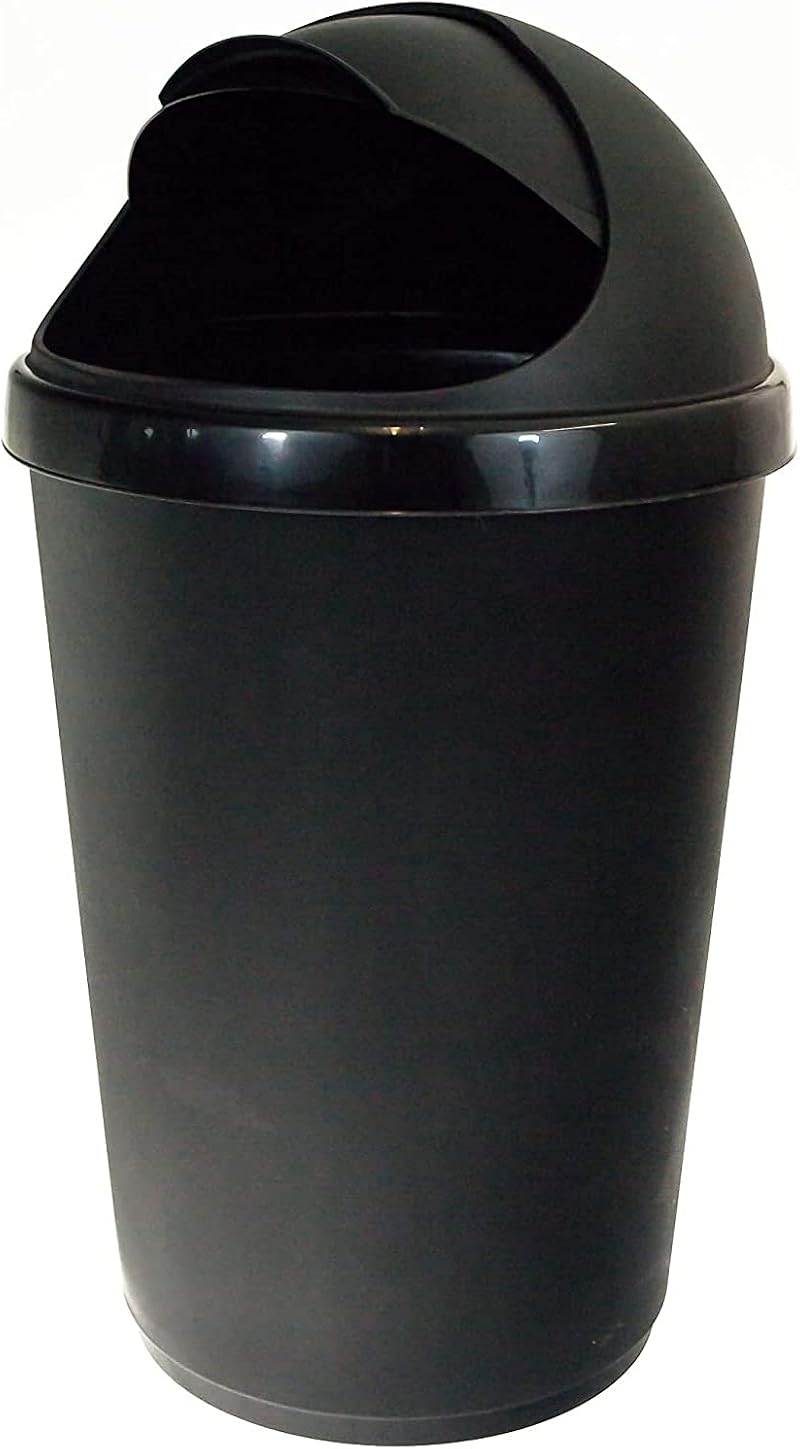 Easy Shopping 50L Bullet Bin Plastic Waste Paper Dustbin with Flap Lid