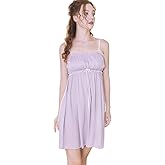 Flwydran Womens Sleepwear Nightgown,Spaghetti Strap Nightdress Cotton Sleeveless Victorian Nightshirt