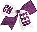 chassé Girls' Cheer Performance Hair Bow Glitter Purple/White