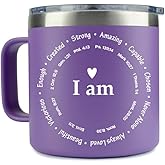 KLUBI Christian Gifts for Women Faith - Purple Mug Tumbler 14 Ounce Uplifting Catholic Gifts, Christian Women Gifts - Empower with Every Sip