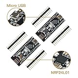 Keywish RF-Nano for Arduino Nano V3.0 No Soldering Mirco USB Board Integrate nRF24L01 Wireless Module ATmega328P Micro-Controller Board Compatible with Arduino Nano V3.0 (2 Pcs)