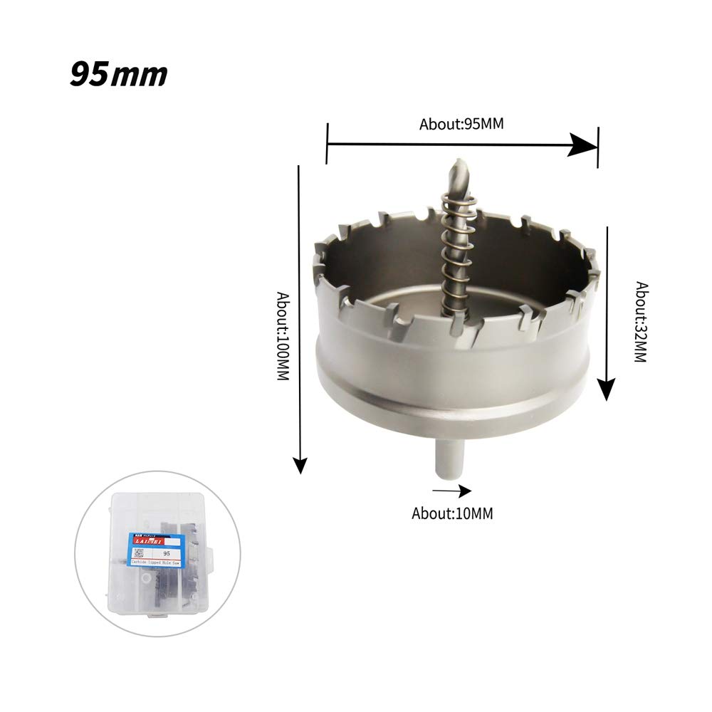 Bi-Metal hole saw T.C.T carbide heavy duty LAIWEI industrial grade stainless steel hole cutter (3-3/4"95mm) - Image 3