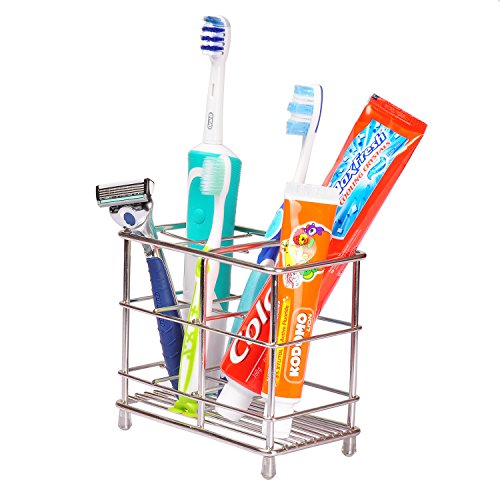 ECROCY Stainless Steel Bathroom Toothbrush Toothpast Holder - Large Size Electronic Toothbrush Holder