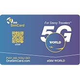 OneSimCard Travel eSIM for use with Apple iPhone, Google Pixel, Samsung Galaxy and Other eSIM Devices in Over 150 Countries
