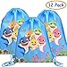 Cute Shark Drawstring Gift Bags for Shark Party Shark Birthday Supplies(12 Pack)