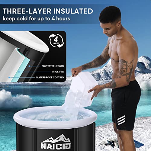 NAICID Polypropylene Ice Bath Tub for Athletes, Freestanding Cold
