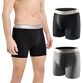 Carer Incontinence Underwear for Men Washable with Front Fly Mens Incontinence Boxer Briefs with Front Absorbent 150ML Reusable Leak Proof Underwear for Men 2 Pack, 3X-Large
