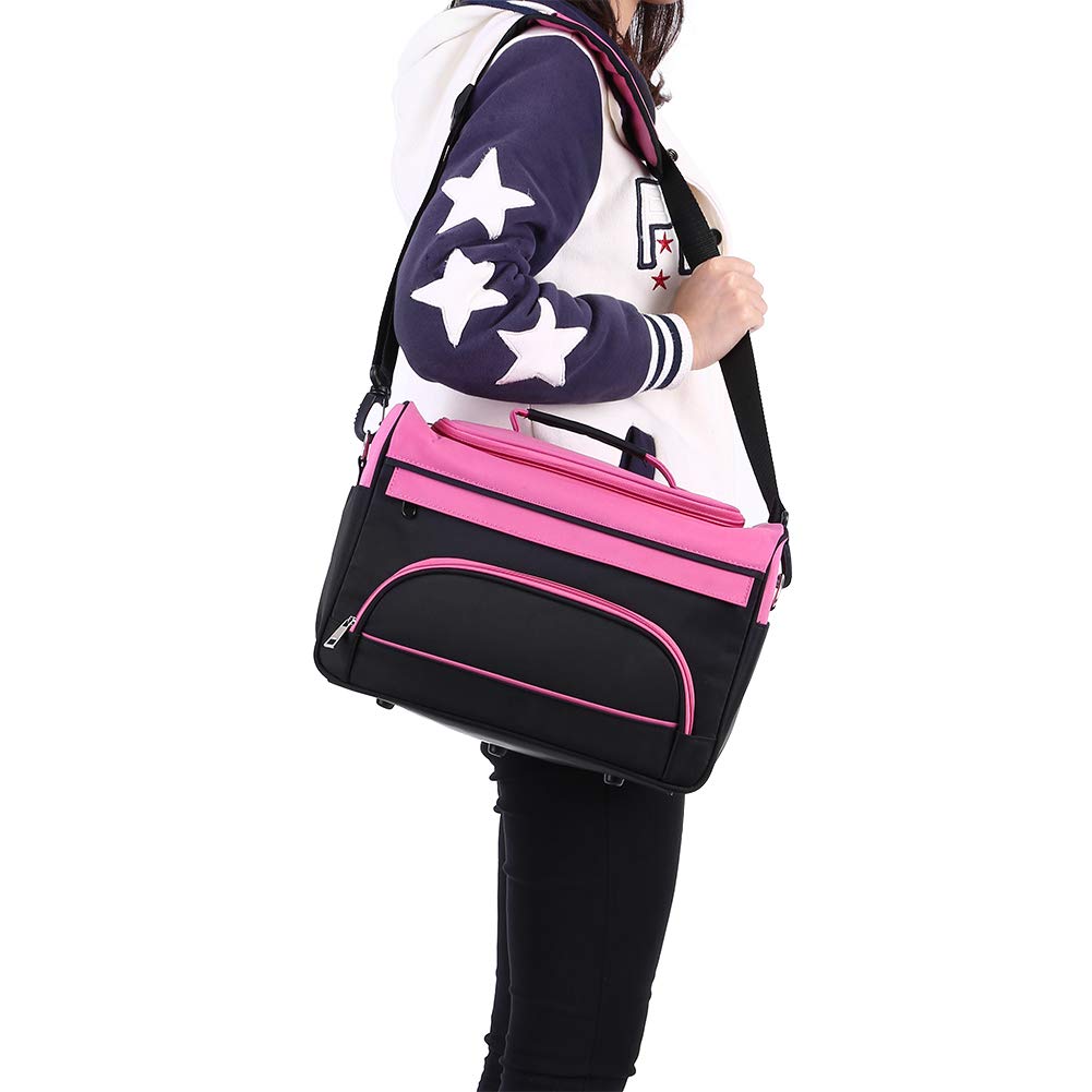 YUYTE Professional Hairdressing Bag, Pink Canvas Salon Hairdressing Pouch for Salon Hair Dryer, Hair Straightener, Scissors, Comb